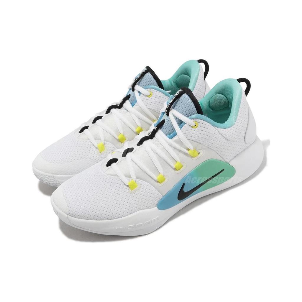 Nike Hyperdunk X Low EP White Teal Gradient Men Sneakers Black Opti-Yellow FN3441-101