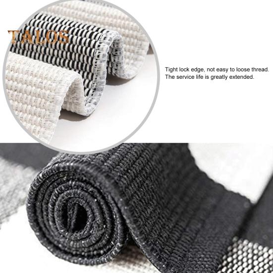 Bathroom Floor Mat Quick Absorbent Quick-Drying Anti-Slip Colorblock Plaid Printing Manual Braided Multipurpose Bath Shower Sink Kitchen Carpet