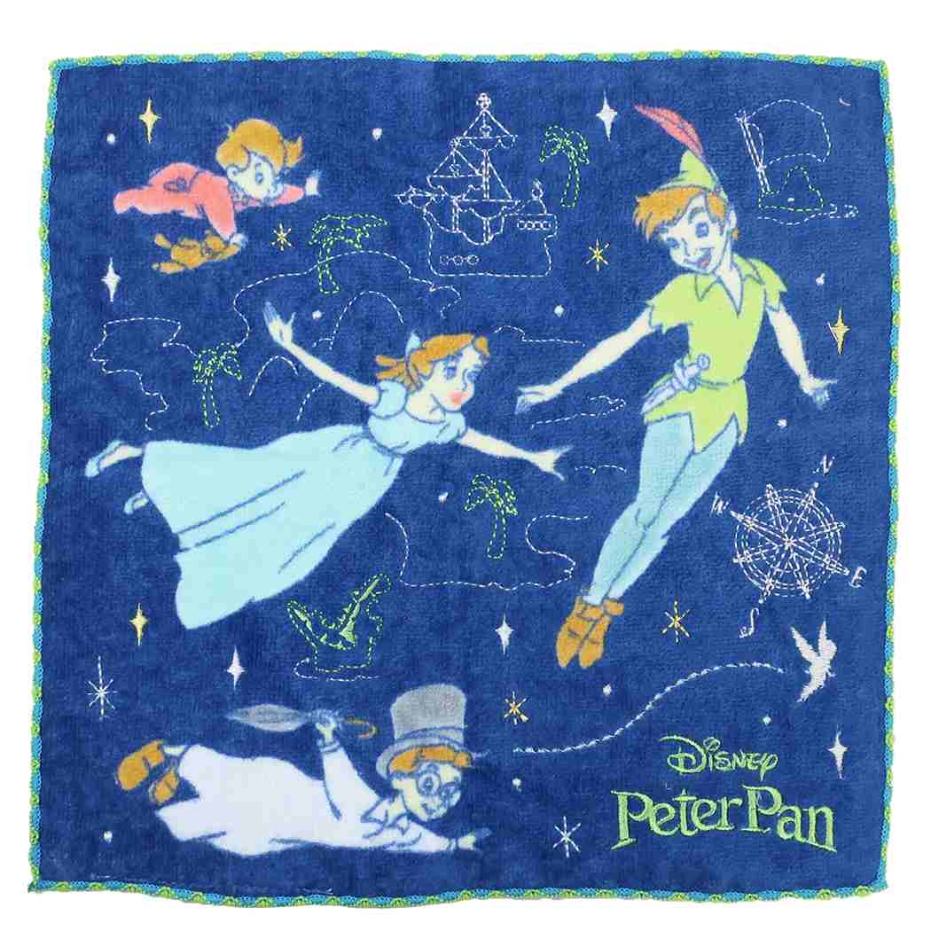 Peter Pan Mini Towel Shiring Handkerchief Flight Night Disney Marushin Sweat Wiping Character Goods Mail Delivery Available Cinema Collection Gift Boy