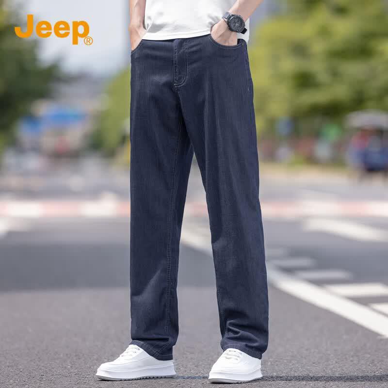 JEEP Men's Tencel Lyocell Loose Straight Denim Jeans