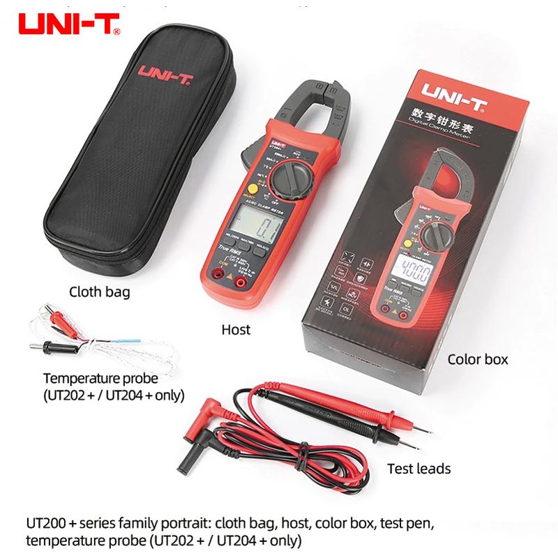 UNI-T UT201/202/203/204 Plus Digital Clamp Meter 400-600A Current Auto Range True RMS Pliers Ammeter Voltmeter Resistance Tester