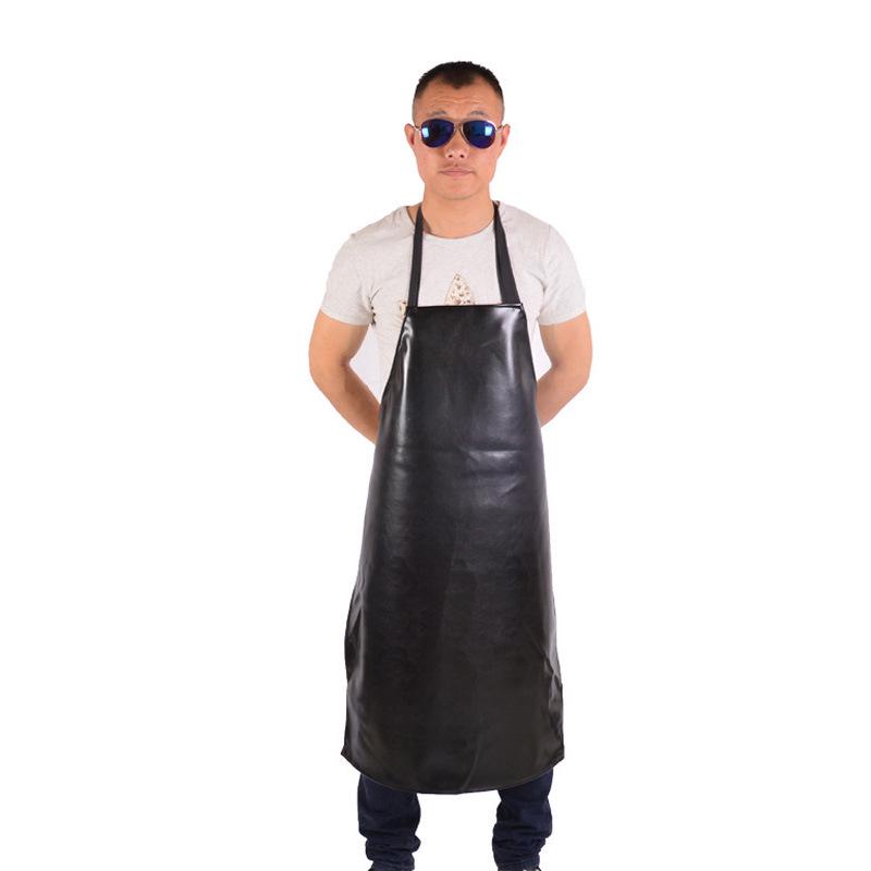 Waterproof Oil-Proof PU Leather Apron for Kitchen, Work, and Cutting with Wear-Resistant Labor Protection.