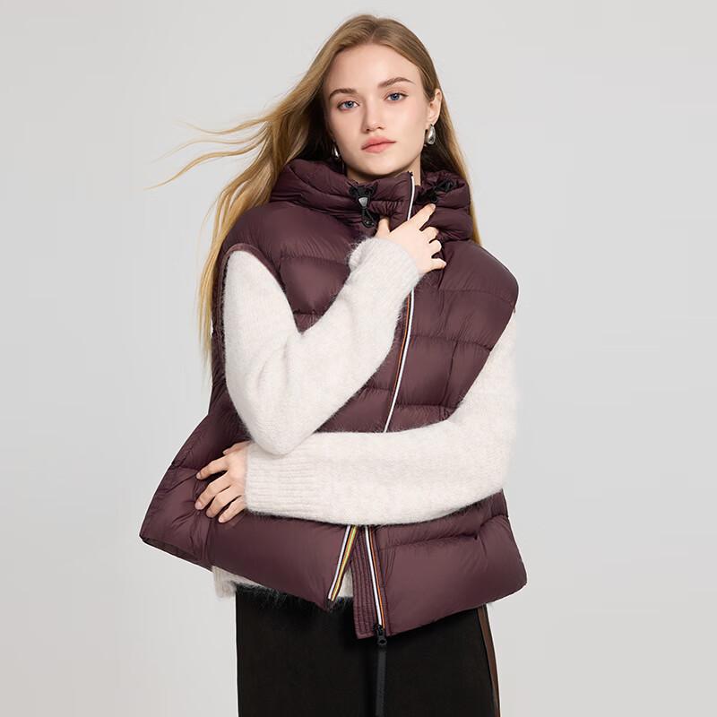 

Женский укороченный пуховый жилет с капюшоном S