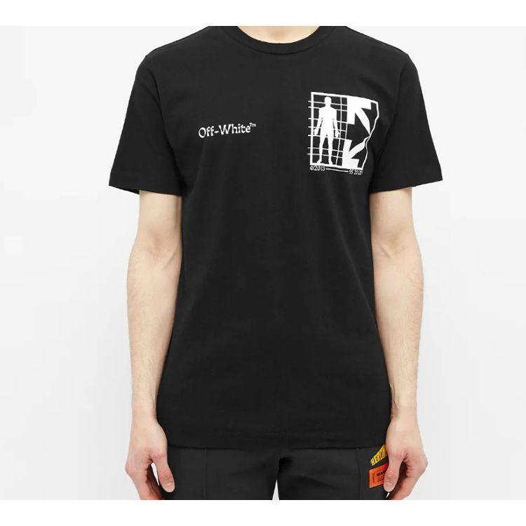 Off-White Half Arrow Man Tee Black Men Tops OMAA027S201850101001