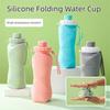 1 Stück 600ml Große faltbare Flasche Tasse Silikon Tragbar Reise Wasserflasche für Outdoor