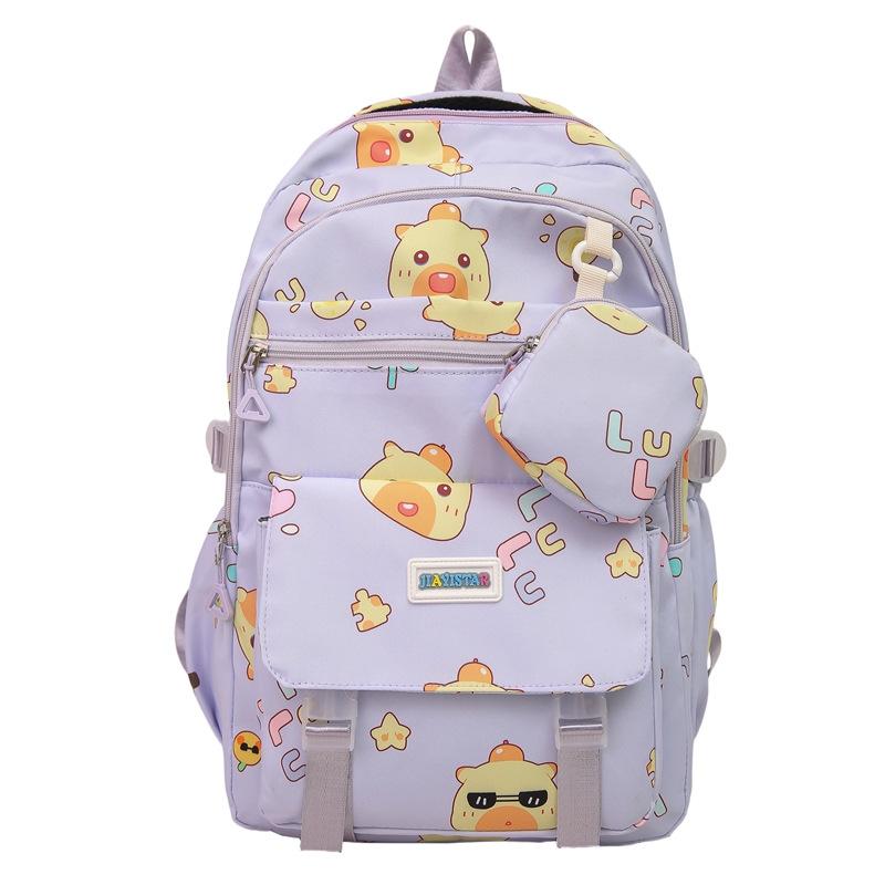 Cartoon Print Student Schoolbag Women's Backpack Large Capacity Backpack