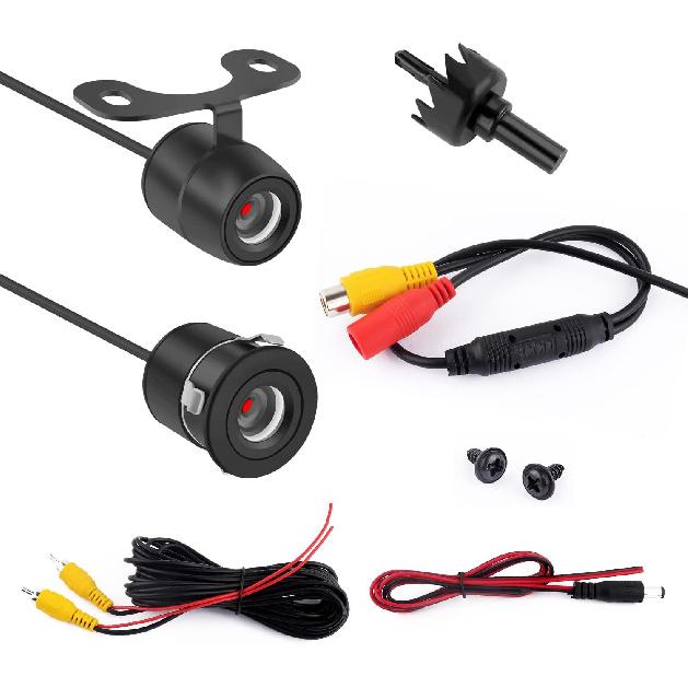 Car Reverse Backup Camera - [HD Night Vision] [170°Wide Angle] Front Side Rear View Camera with Dual Purpose Design - Waterproof Universal Reverse