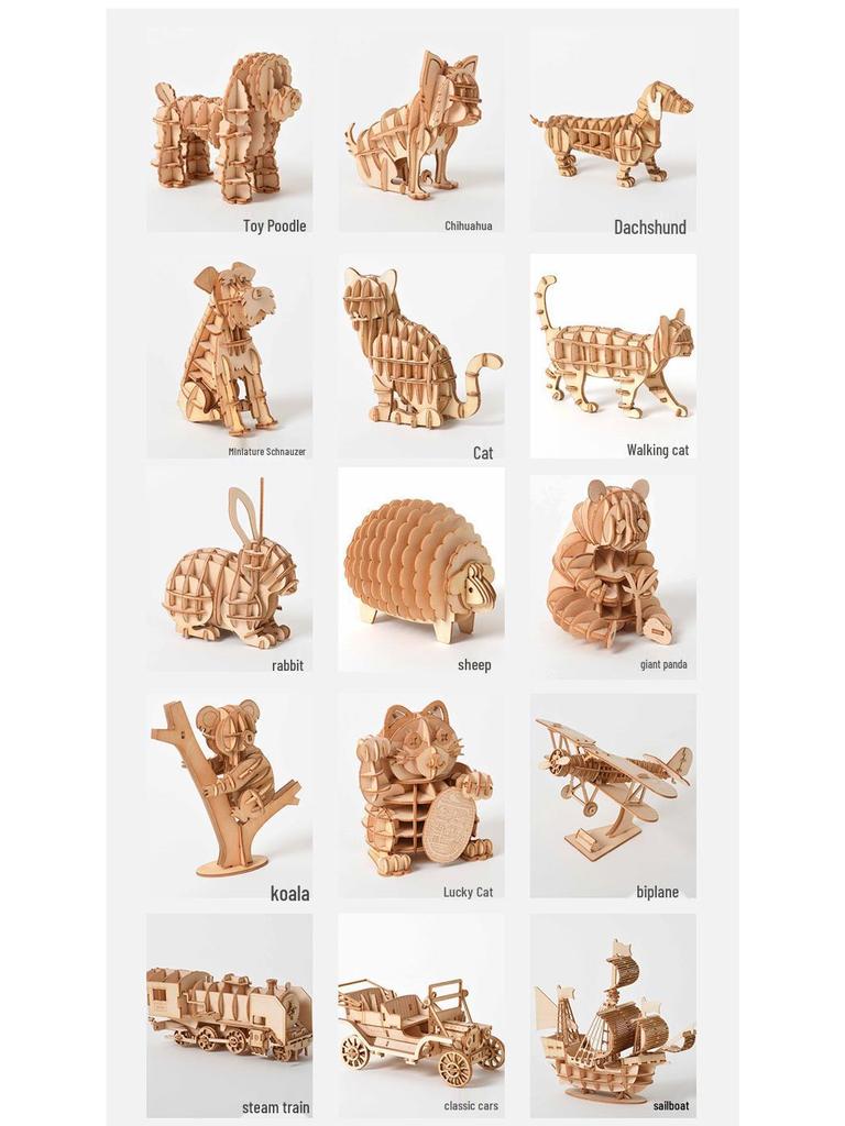 3D Creative Puzzle: Educational Wooden Assembly Toy for Adults & Kids