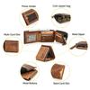 CONTACTS Genuine Leather Men‘s Wallet Short Purse For Men Coin Pocket Wallets Male Portmane