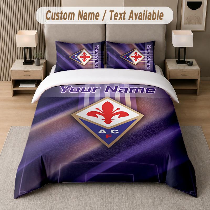 Fiorentina FC Design Bedding Set Custom Text 1 Duvet Cover & 2 Pillow Cases