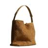 A Casual Simple Suede Shoulder Bag for Women Versatile Leather Bag
