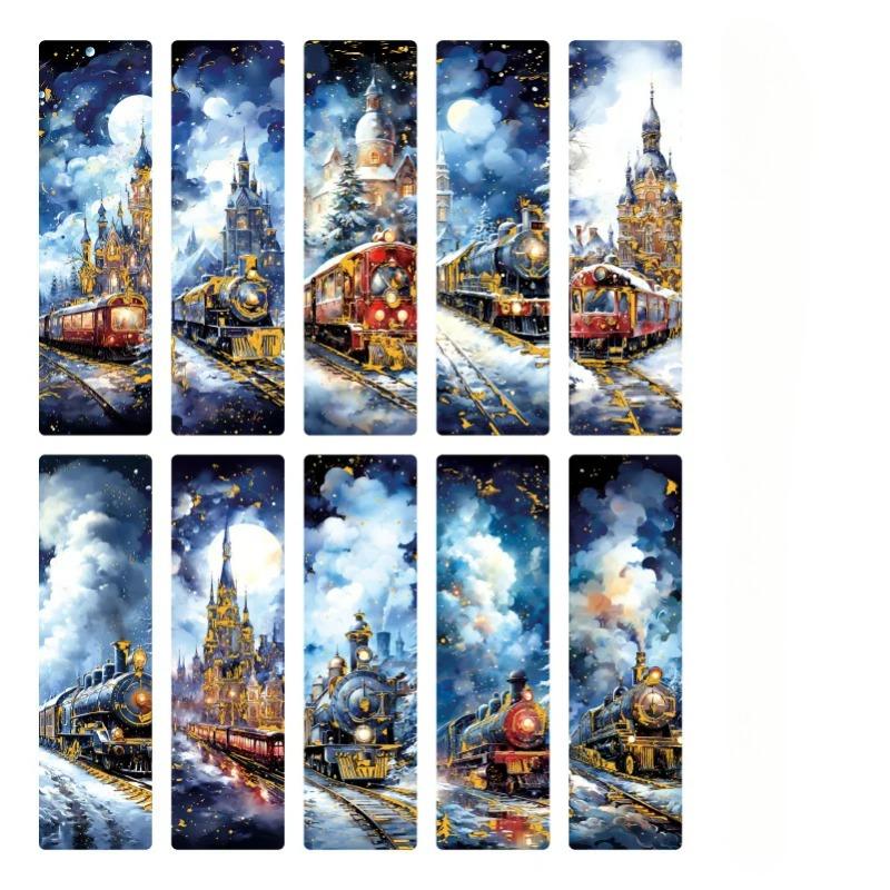 10pcs/pack PP Bookmarks A Snowy Night Fantasy Book Cards Dreamlike Scenery Ins Style