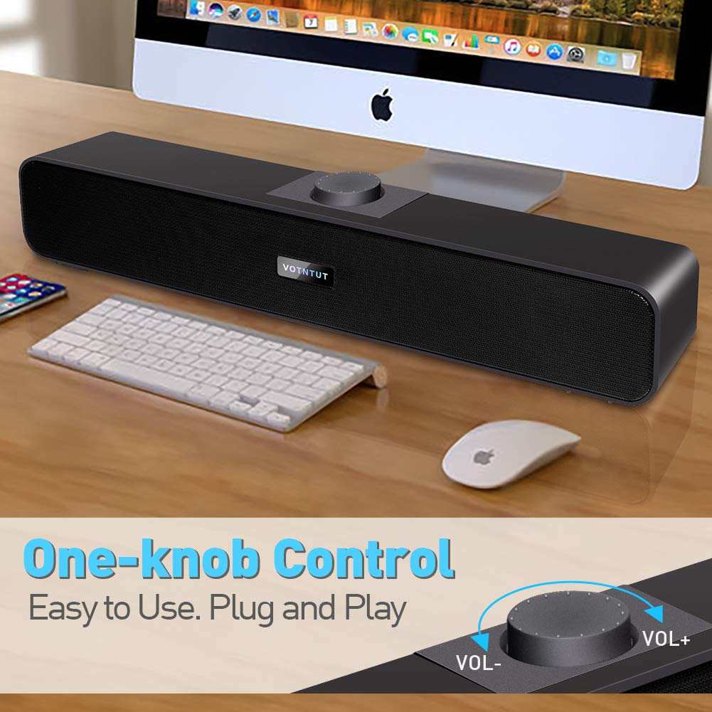 Computer Speakers Wired USB Desktop Speakers Stereo USB Powered Desktop Soundbar Laptop Speakers for PC Tablet Desktop Mobile Phone Laptop MP3 (2021