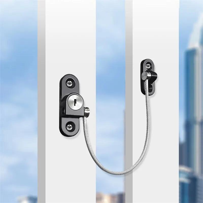 1pc Child Safety Lock Baby Care Window Lock Stainless Steel Cable Use Screws To Fix Baby Safety Accessories Security Protection