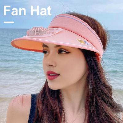 Sun Protection Hat Adjustable Women'S Summer Hat With Uscharging Fan Wide Brim Sun Protection Cap For Travel Gardening