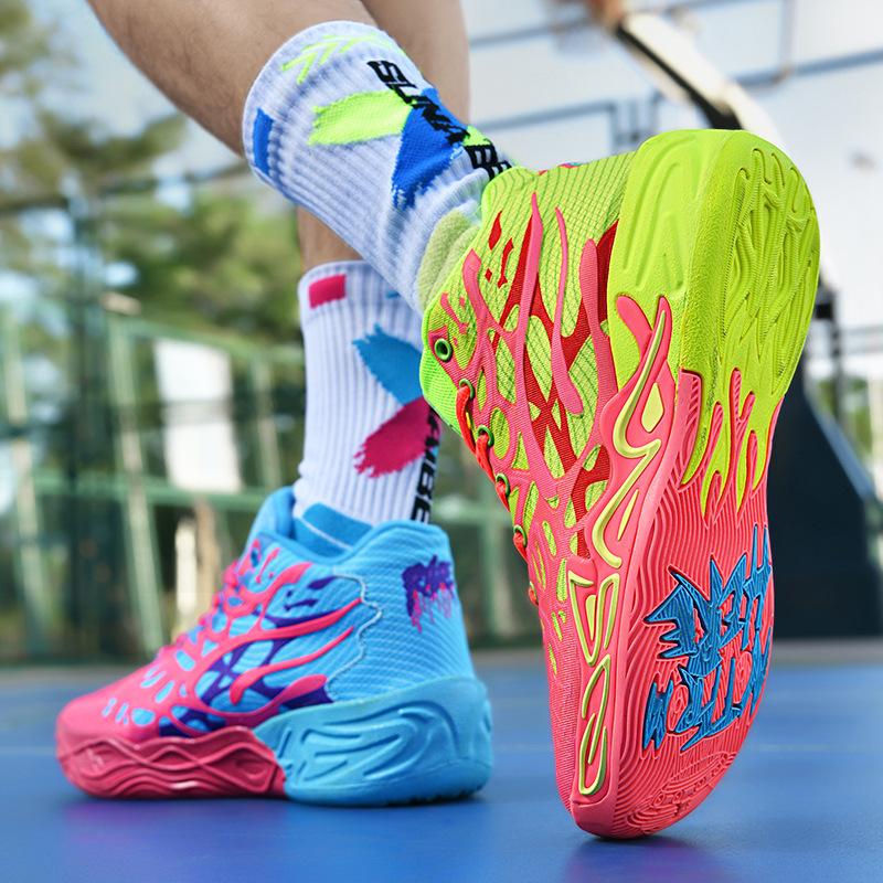 Mandarin duck basketball shoes boots new sports boots three-ball generation, male and female couples students actual basketball shoes 39
