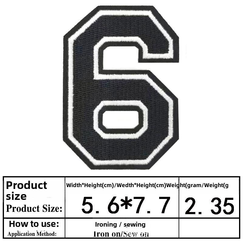 Embroidered Alphabet & Number Jersey Patch Armband Badge