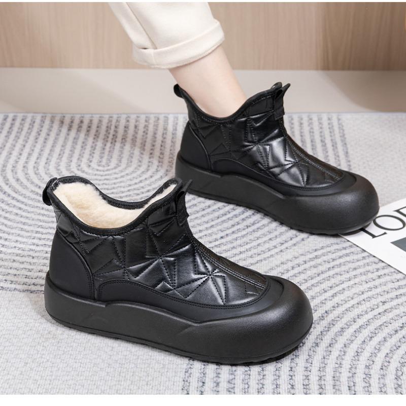 2025 Winter New Fashion Platform Women's Cotton Shoes Thickened Snow Boots Casual Non-Slip Waterproof Cotton Boots
