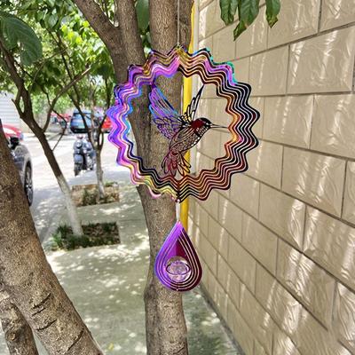 3D Bird Wind Spinner 6 Inch Stainless Steel Wind Spinner Hanging-Ornament Outdoor Garden Decoration for Yard Patio Lawn