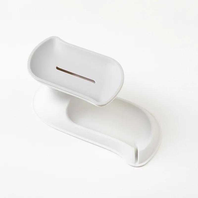 Double Layer Soap Dish Rotary Drain Rack Plastic Household Bathroom Accessories Box Storage