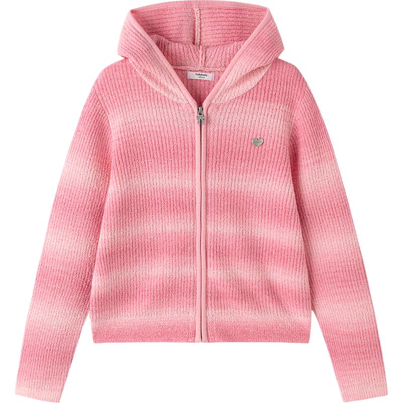Balabala Girls Hooded Gradient Cardigan Sweater 165