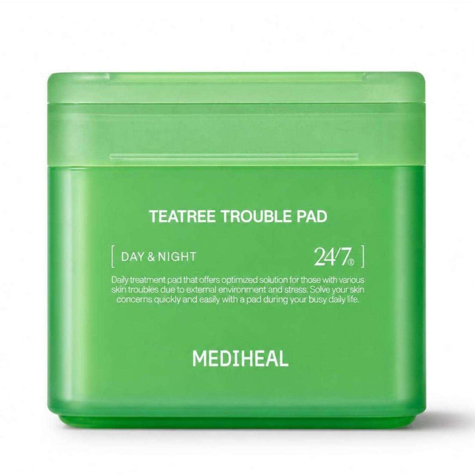 Mediheal Tea Tree Trouble Pad Acne Care & Skin Calming Toner Pads 100 Pads