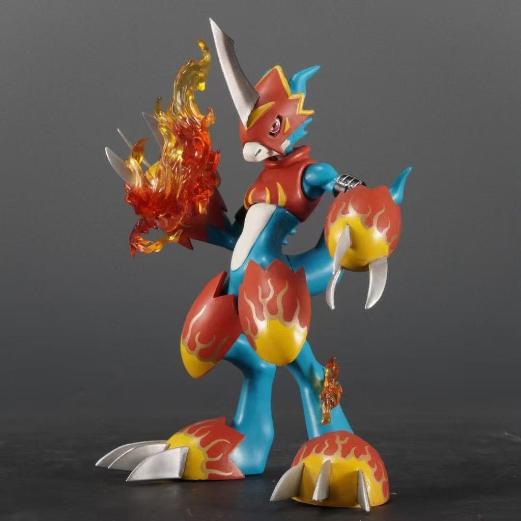 Digimon Königliche Flammenbestie Lotusbestie Flammen Figuren Anime Anime Drache Göttliche Sammlung Modus Tischaufbau Lieblings-PVC-Spielzeuge