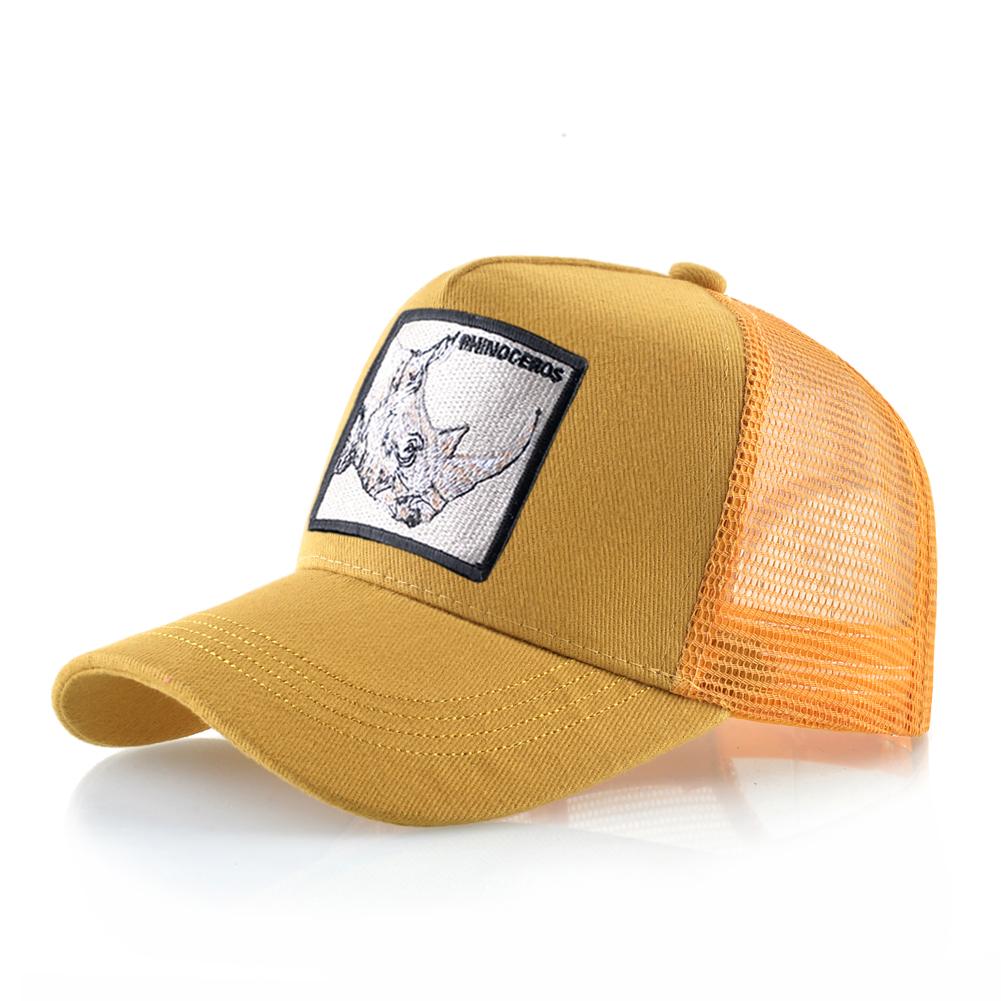 

Модная сетчатая бейсболка с нашивкой в ​​виде носорога, мужская кепка дальнобойщика в стиле хип-хоп, женская уличная дышащая сетчатая кепка Snapback Bone 56-59cm