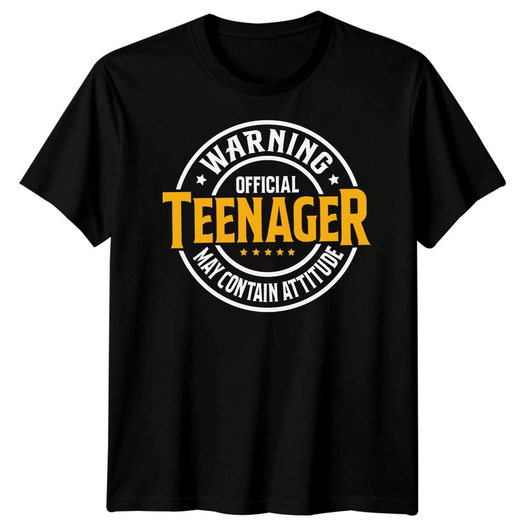 Official Teenager Warning May Contain Attitude Teen Unisex Graphic Tee Unisexs Top
