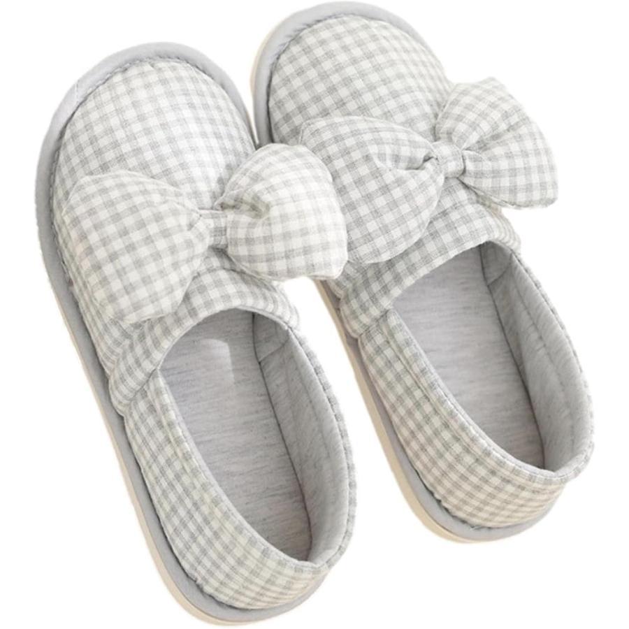 

Slippers Women s Room Shoes with Heels Anti-Slip Washable Indoor Shoes (Gray, 22.0-22.5 cm)