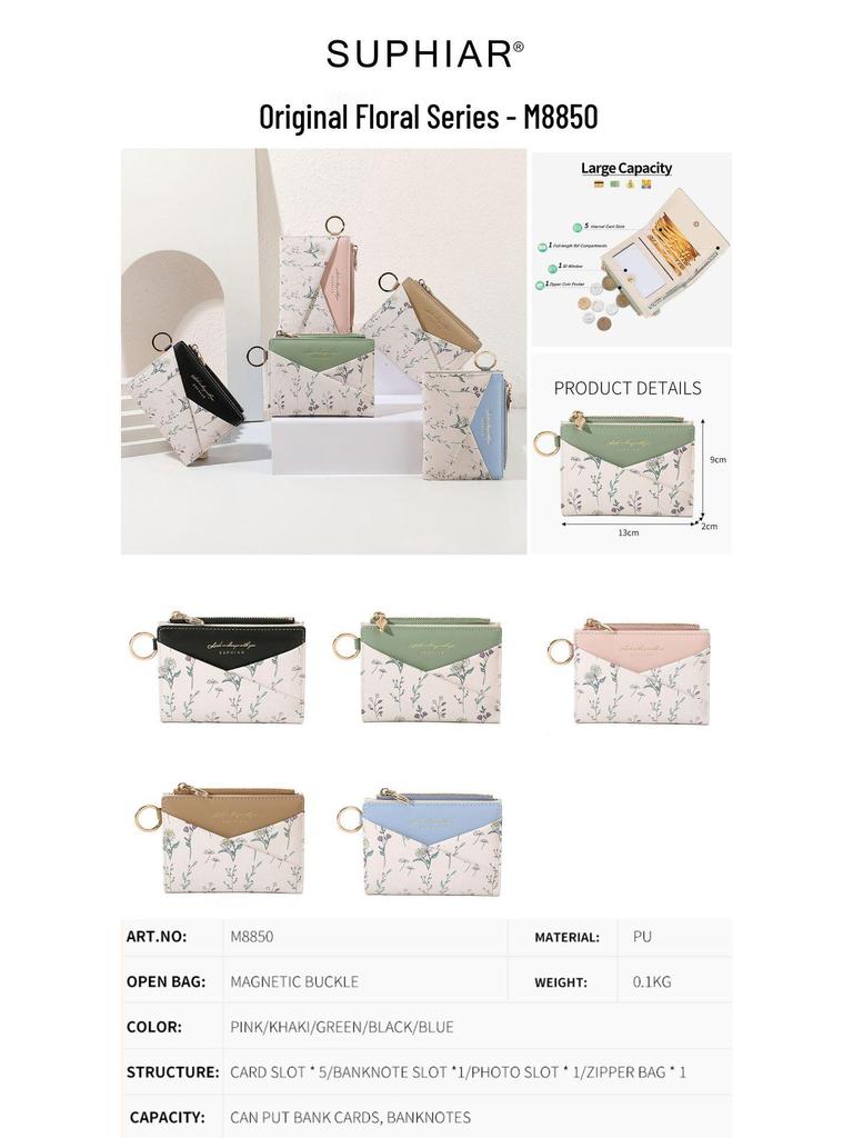 Women's PU Leather Zipper Wallet - Large Capacity Card Holder for Commuting and Students