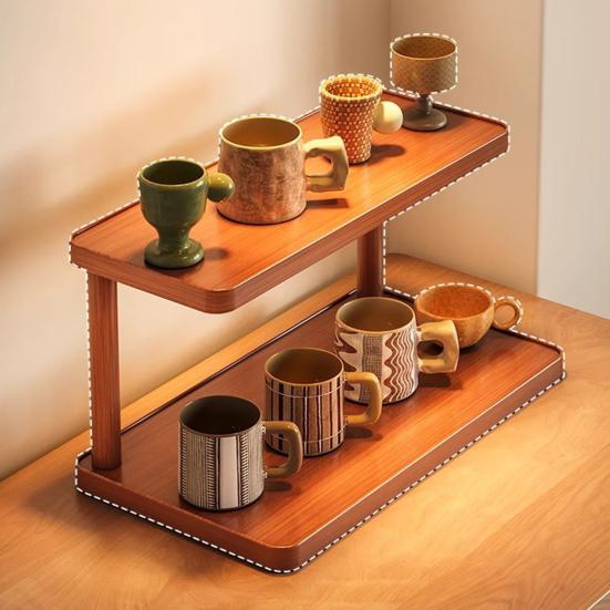 Desktop Storage Rack Durable Construction Strong Load-bearing Multipurpose Wood Tabletop Stand Storage Shelf