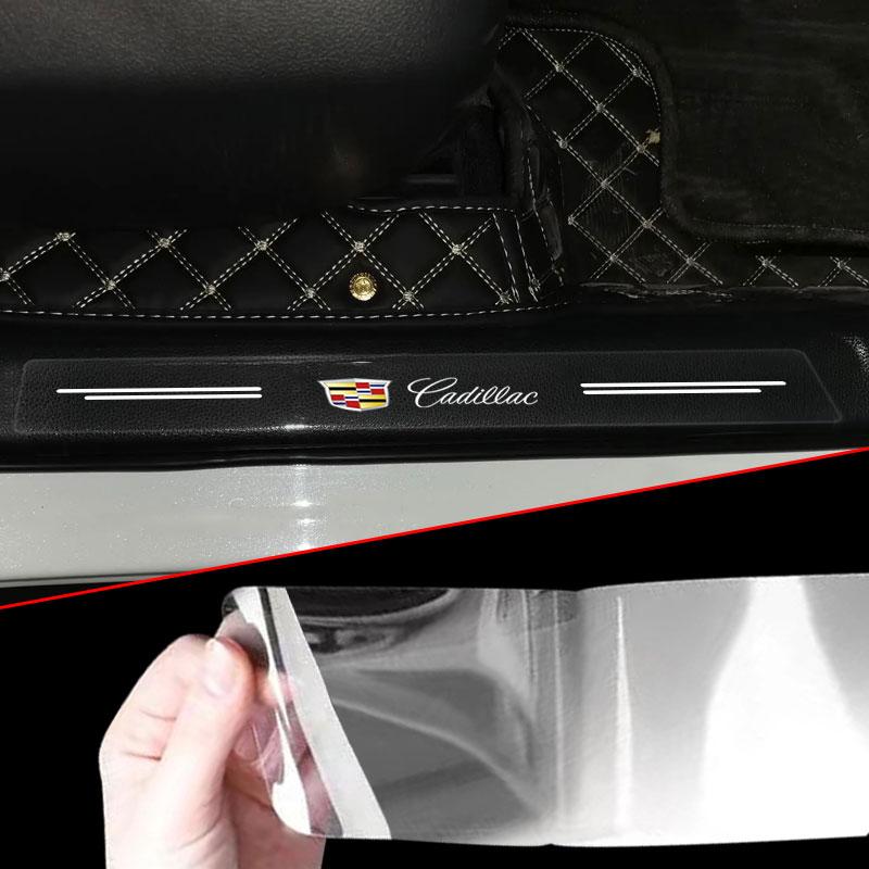 Car Door Sill Protector Stickers Transparent Decor Decal Threshold Strip For Cadillac CTS STS DTS SRX XLR ATX Escalade Seville Tiburon