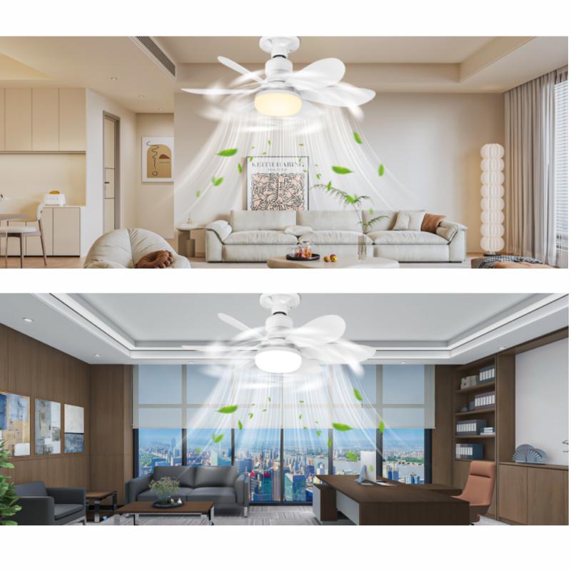 Ceiling Light with Fan,Ceiling Fan with Lighting and Remote Control,Small Quiet Ceiling Fan with 3 Wind Levels,Dimmable,Timing Function for Bedroom