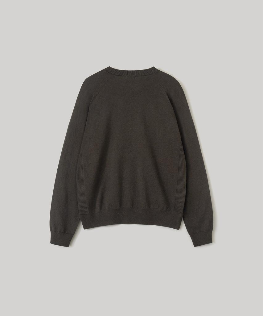 ANOTHER OFFICE Whole Garment Crew-Neck Knit (Dark Brown)