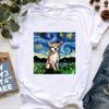 Vintage T Shirt Girls Starry Sky Chihuahua Bulldogaussieyorkshire Terriercatrabbit Print T Shirt Unisex Aesthetic Clothes