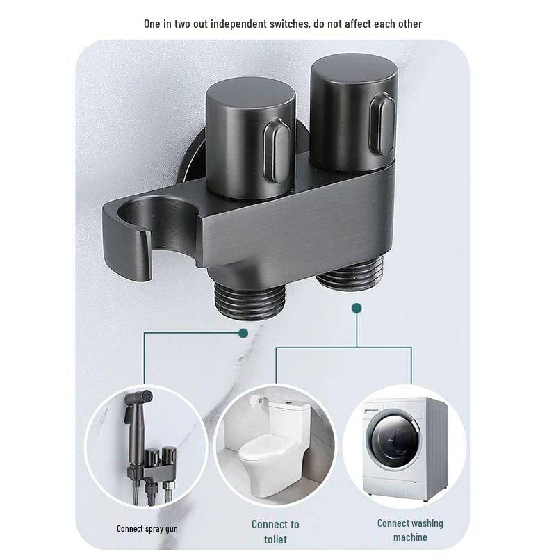 High-Pressure Stainless Steel Toilet Bidet Spray Set with Angle Valve