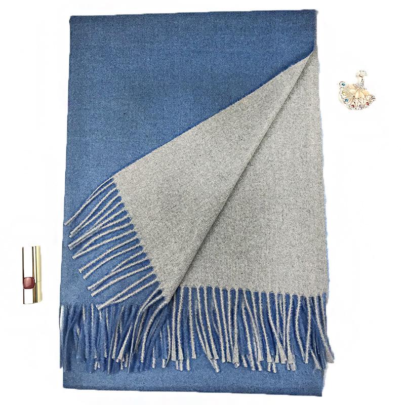 Solid Color Scarf for Women, Winter Double-Sided Two-Tone Fashionable Thick Shawl, Spring and Autumn Imitation Cashmere Casual Trendy Long Neck