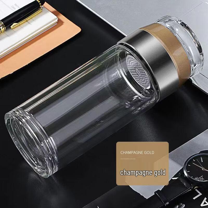 OLOEY Double-Wall Tea Infuser Glass Bottle