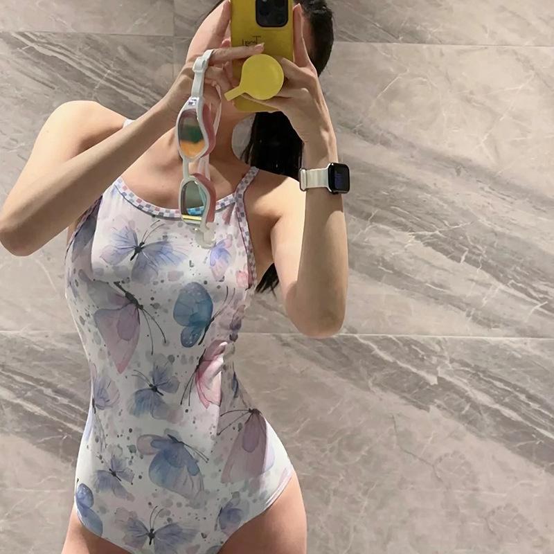 Racing swimsuit  s one-piece triangular swimsuit  s super fairy butterfly hot spring swimming pool M