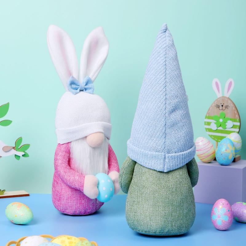 1pc Kids Easter Gifts Faceless Gnome Rabbit Dolls Bunny Carrot Dwarf Plush Doll Spring Easter Hanging Decoration For Home Decor