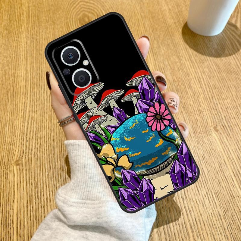 Mushroom Psychedelic Trippy Frog Funda For OPPO Reno 13 F 14F 12F 11F 8T 7 8 Lite 10 11 12 14 OPPO Find X5 X6 X8 X9 Pro Case