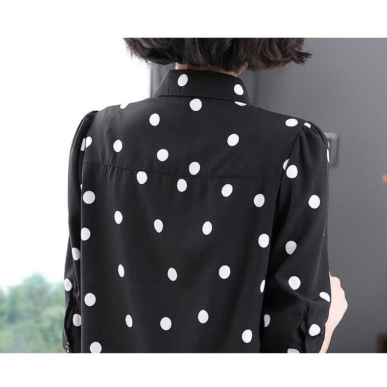 Summer Women's Clothing Polka Dot Shirt Women's Short Sleeved Casual Shirt Mid Sleeved Top
