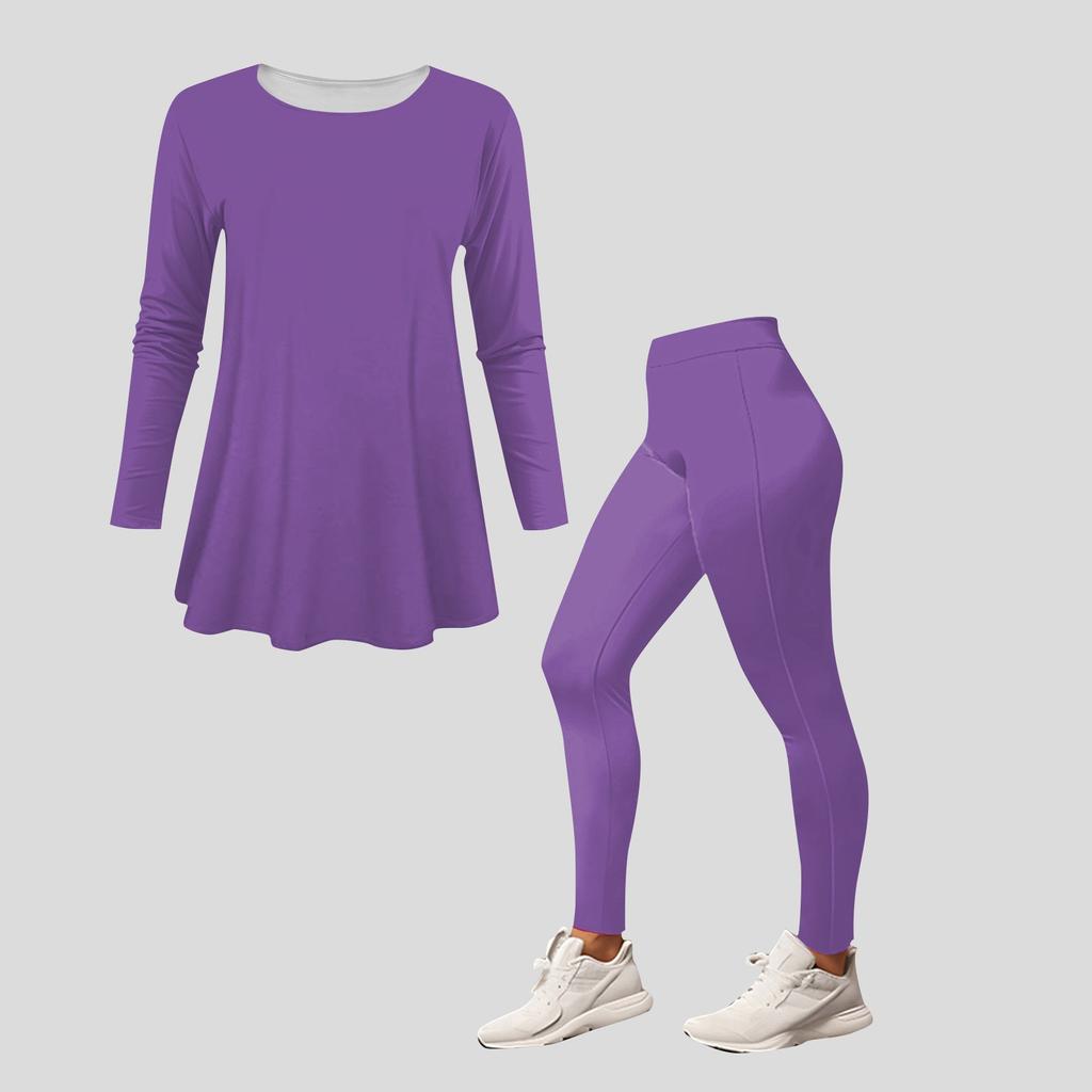 Women 2 Piece Outfits Two Piece Outfits Sets Long Sleeve Top Long Pants  Slim Fitting Home Suit Yoga Set