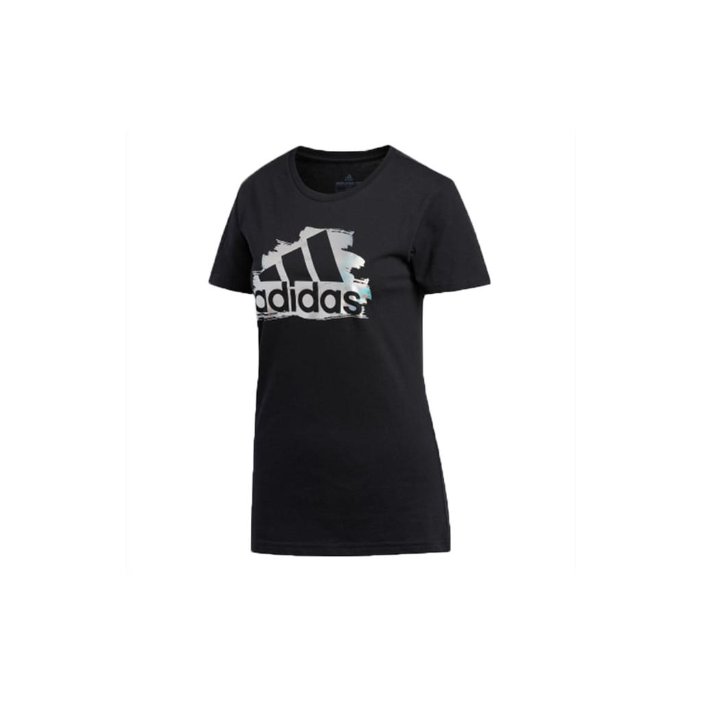 adidas T Shirts Women's Black Crew Neck Moderate Straight Fit ED8169