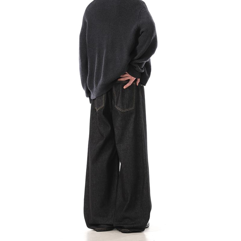 Dream Made American-Style Raw Denim Vintage Jeans for Men, Autumn and Winter Straight-Leg Wide-Leg Scimitar Pants