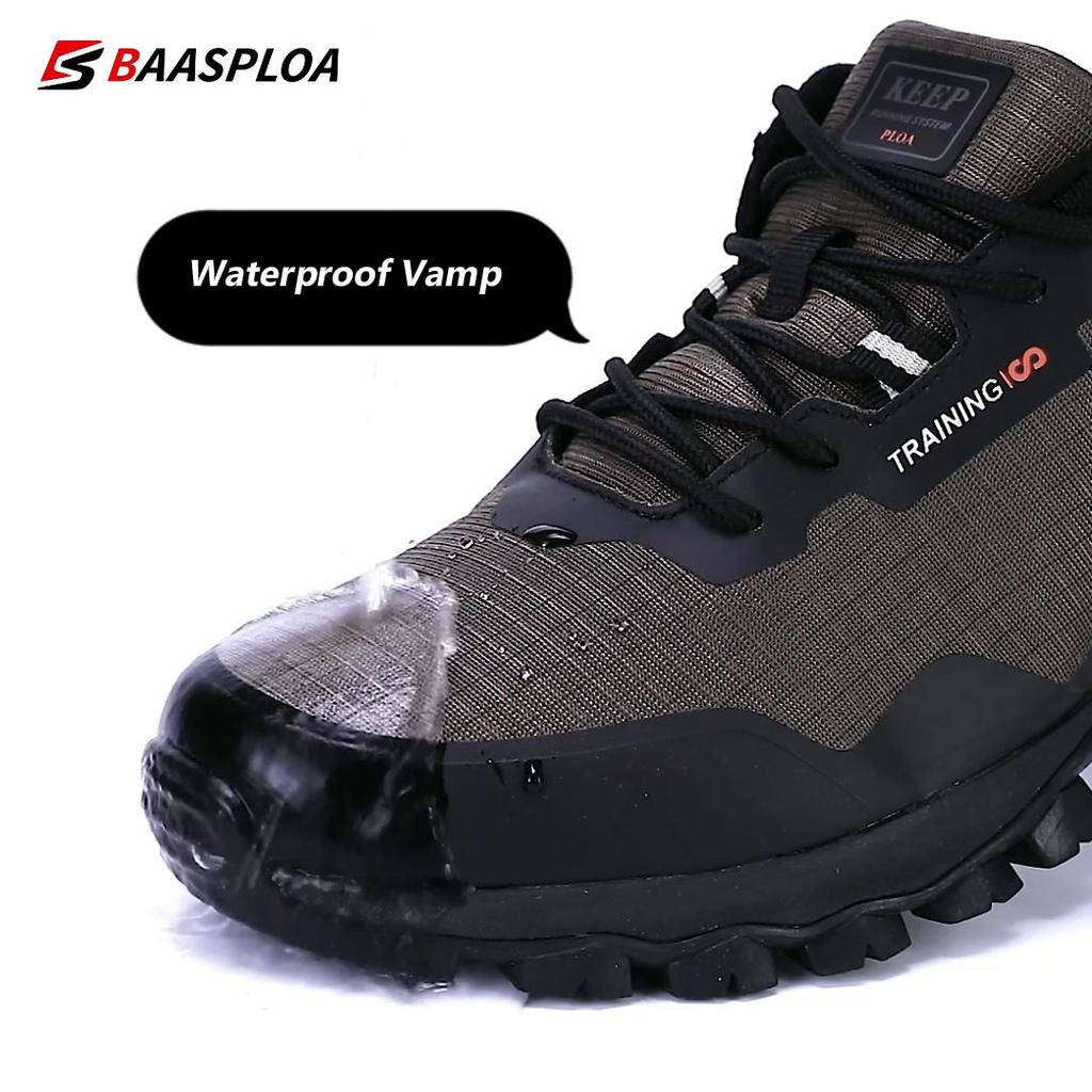 BAASPLOA Herren Rutschfeste Sneaker Strapazierfähige Wanderschuhe Herren Outdoor Wasserdichte Sneaker Leichte Herren Wanderschuhe