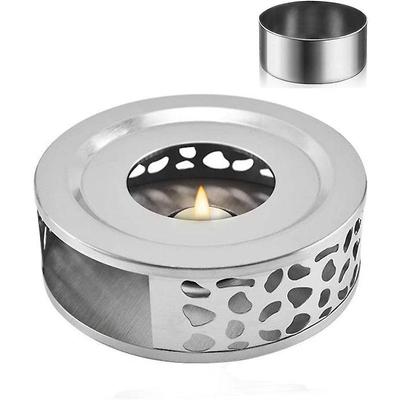 1PC Tea Stove Milk Warmer Coffee Pots Candle Base Stand Stainless Steel Hollow Teapot Warmer
