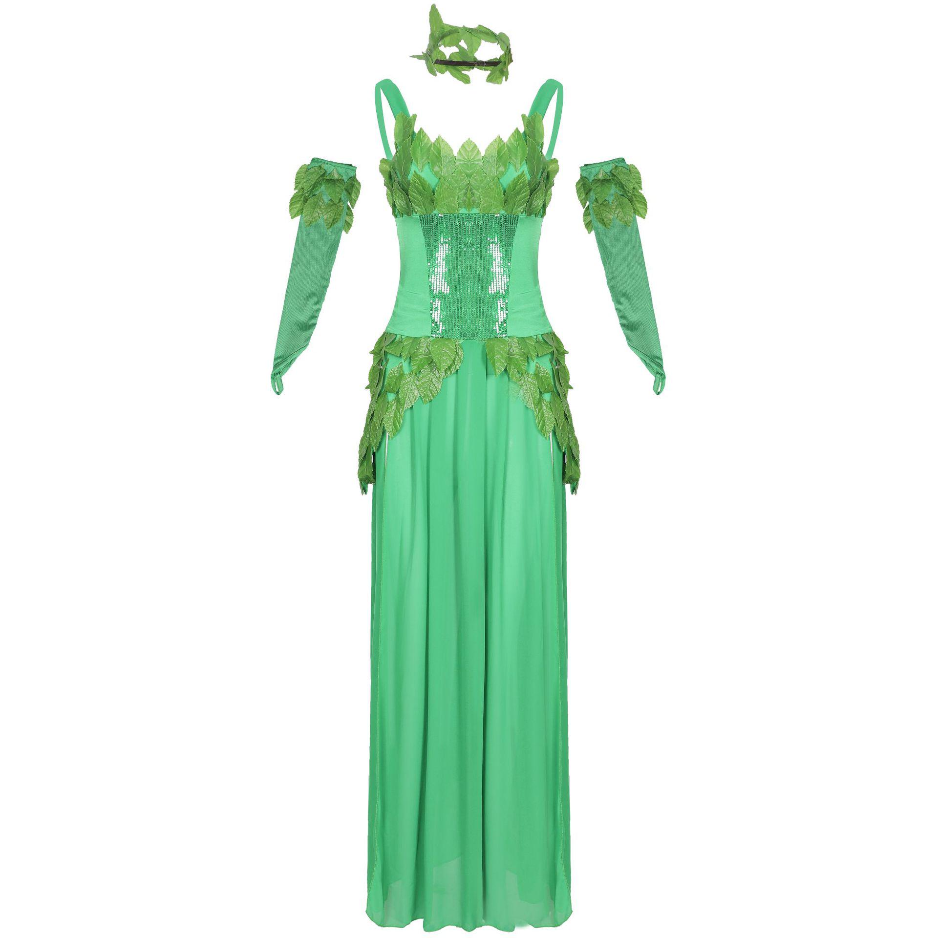 Green Forest Elf Fairy Costume for Halloween Masquerade One Size