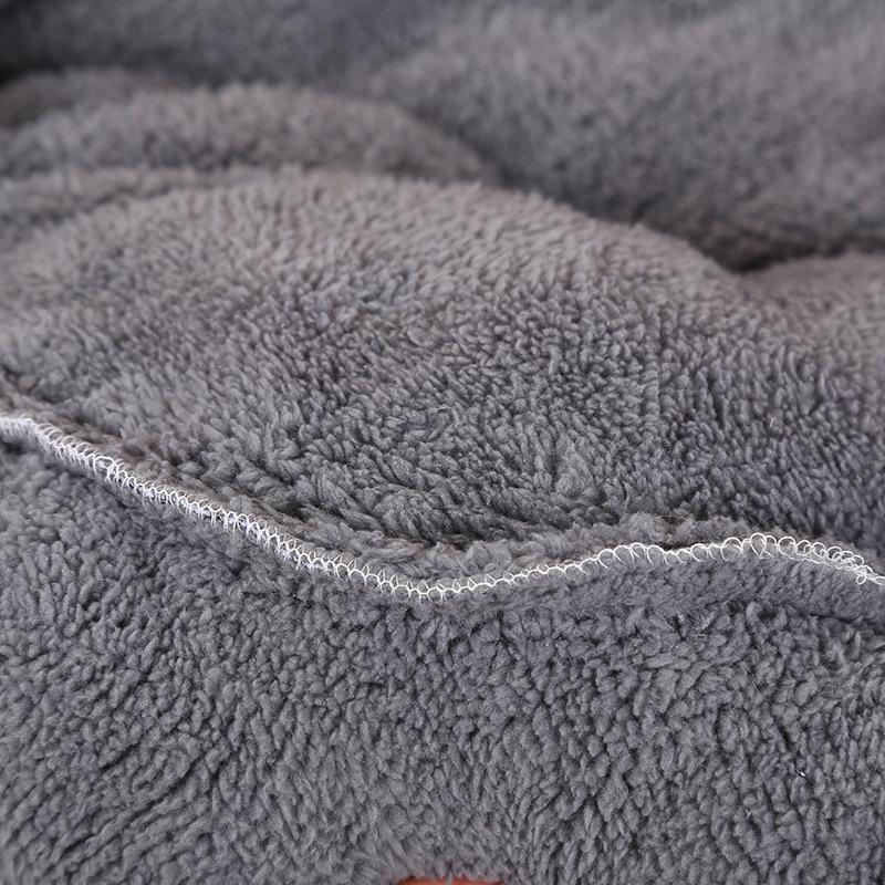 Rundes Warmes Katzenbett Haus Canvas Streifen Kissen Katzenschlafmatte Haustierbett Sofa Matten Samt Hundebetten